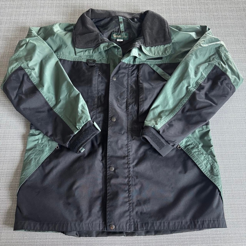 Gander Mountain black and green color-blocked windbreaker jacket size L